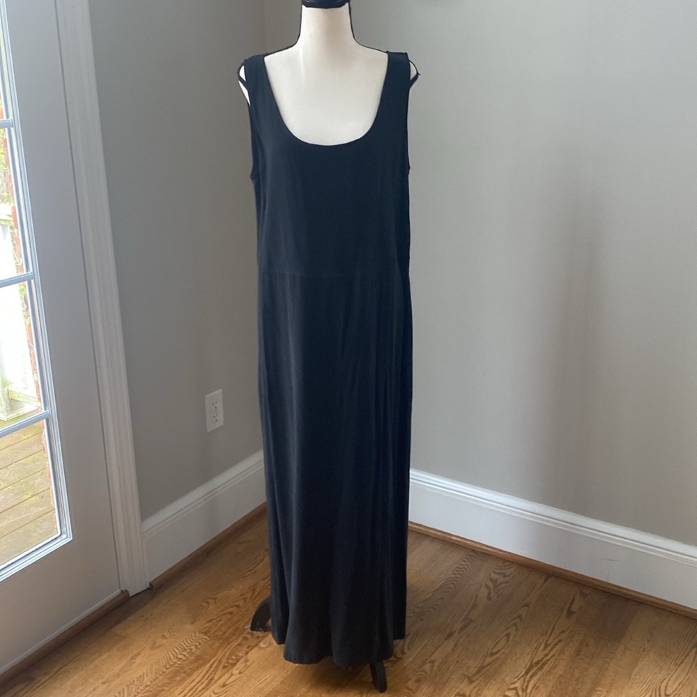 NWOT tank sleeveless maxi summer dress Tencel rayon black lightweight